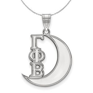 Sterling Silver Gamma Phi Beta Medium Pendant Necklace - 16 Inch